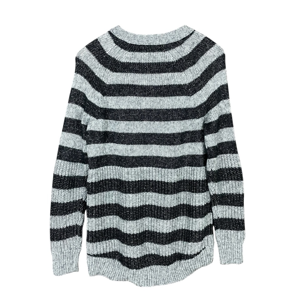 Banana Republic | Crew Neck Stripe Wool Blend Sweater Braided Cable Knit Chunky - Picture 6 of 8